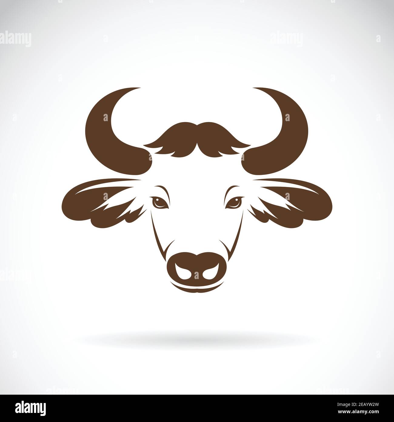 Vector de la cabeza de bisonte sobre un fondo blanco, Vector de la cabeza de bisonte para tu diseño. Ilustración de vector en capas fácil de editar. Animales salvajes. Ilustración del Vector