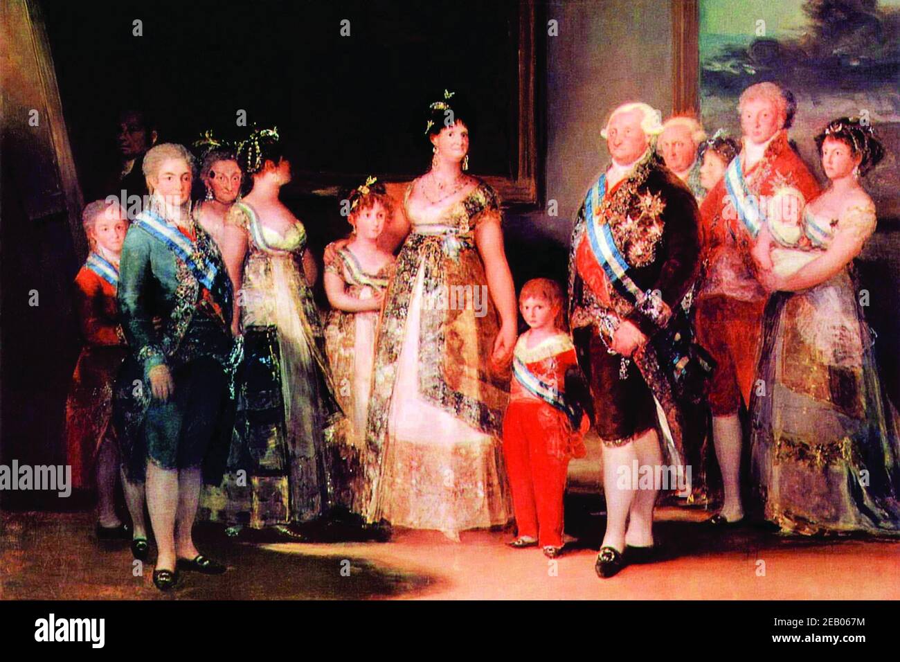 Carlos IV de España y su familia 1776 Foto de stock