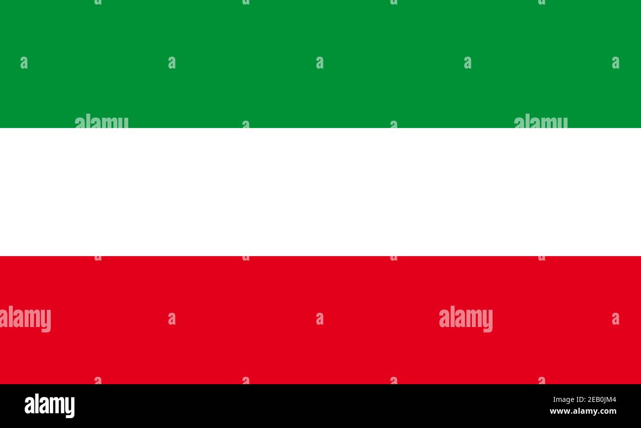 Bandera oficial de Gran Piso de Renania del Norte-Westfalia horizontal Foto de stock