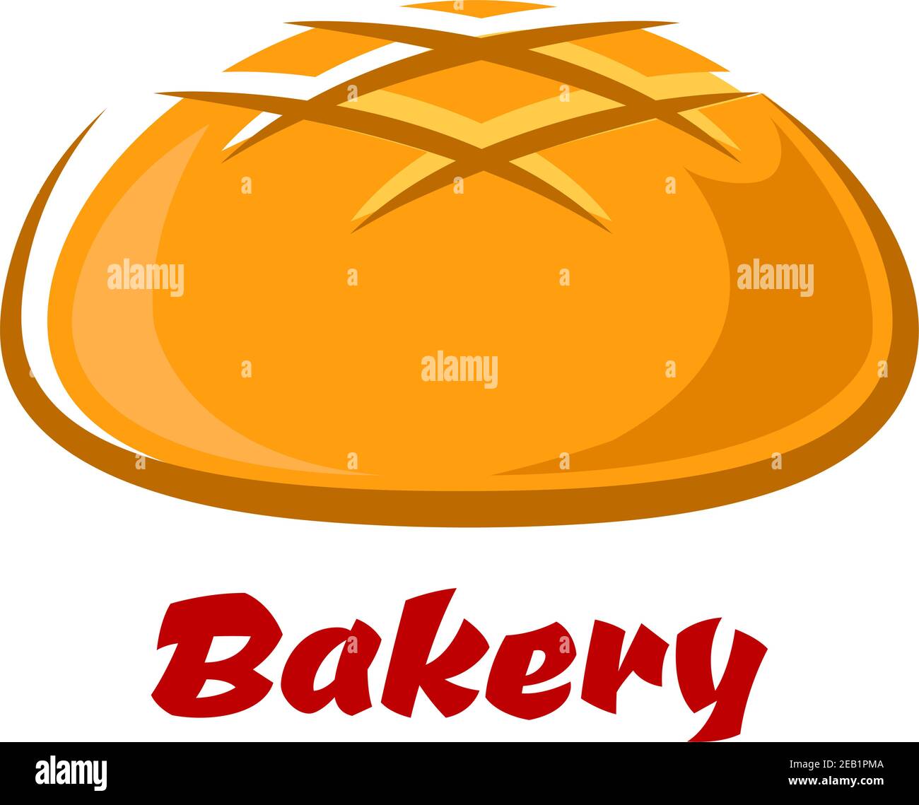 Pan redondo fresco de pan blanco con costra horneada Estilo de dibujos  animados aislados sobre fondo blanco incluyendo la leyenda Bakery Imagen  Vector de stock - Alamy