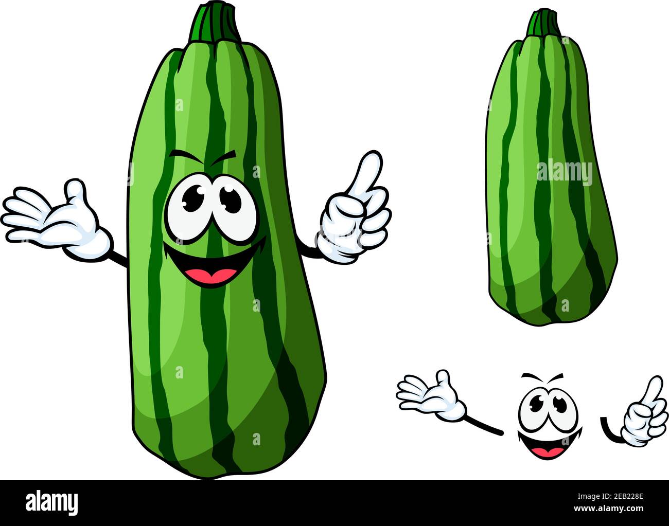 Feliz verde dibujos animados calabacín carácter vegetal con manos agitadas y una grina feliz con una segunda variación plana, aislado en blanco Imagen Vector de stock - Alamy Feliz verde dibujos animados calabacín carácter vegetal con manos agitadas y una grina feliz con una segunda variación plana, aislado en blanco Imagen Vector de stock - Alamy