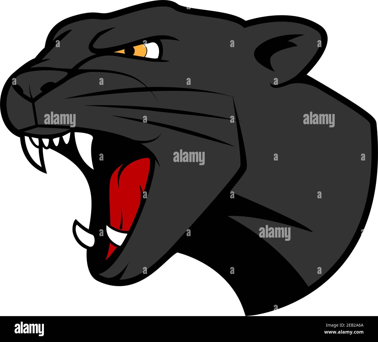 Cabeza de puma o pantera agresiva con dientes acampanados en estilo de dibujos  animados, para tatuaje o diseño de estampado de camisetas Imagen Vector de  stock - Alamy