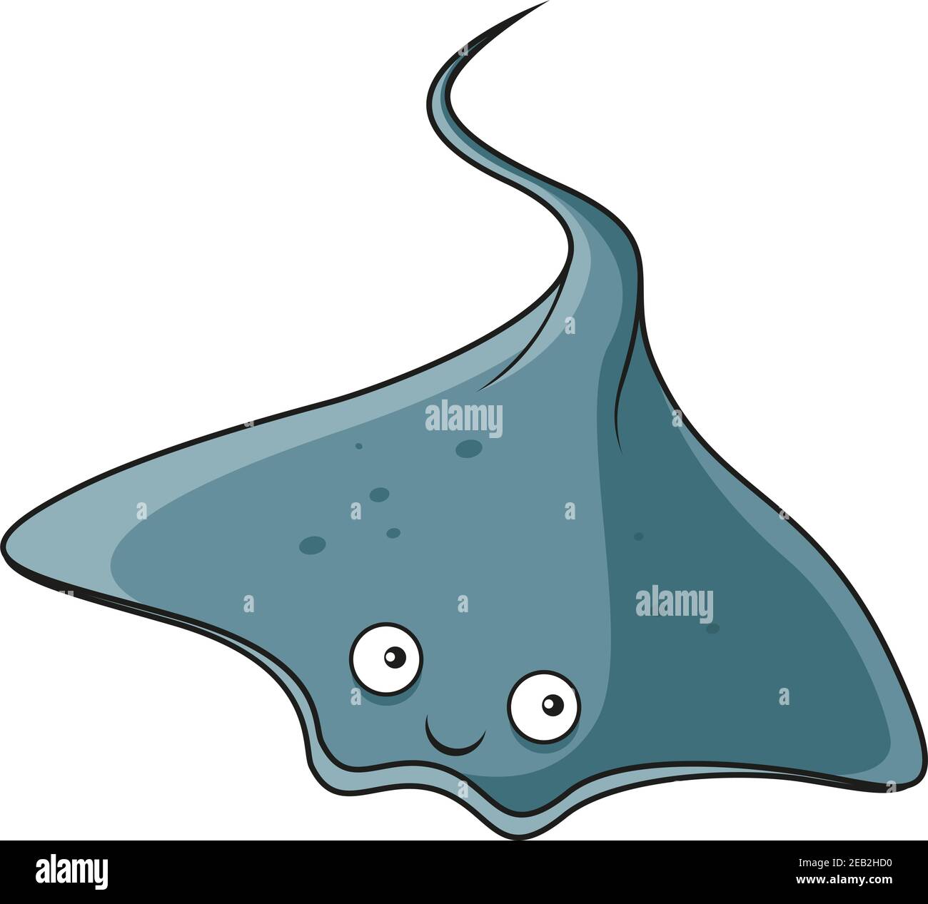 Dibujos animados peces de rayas marinas tropicales carácter con cola  ondulada y sonrisa, para el diseño de la fauna subacuática Imagen Vector de  stock - Alamy