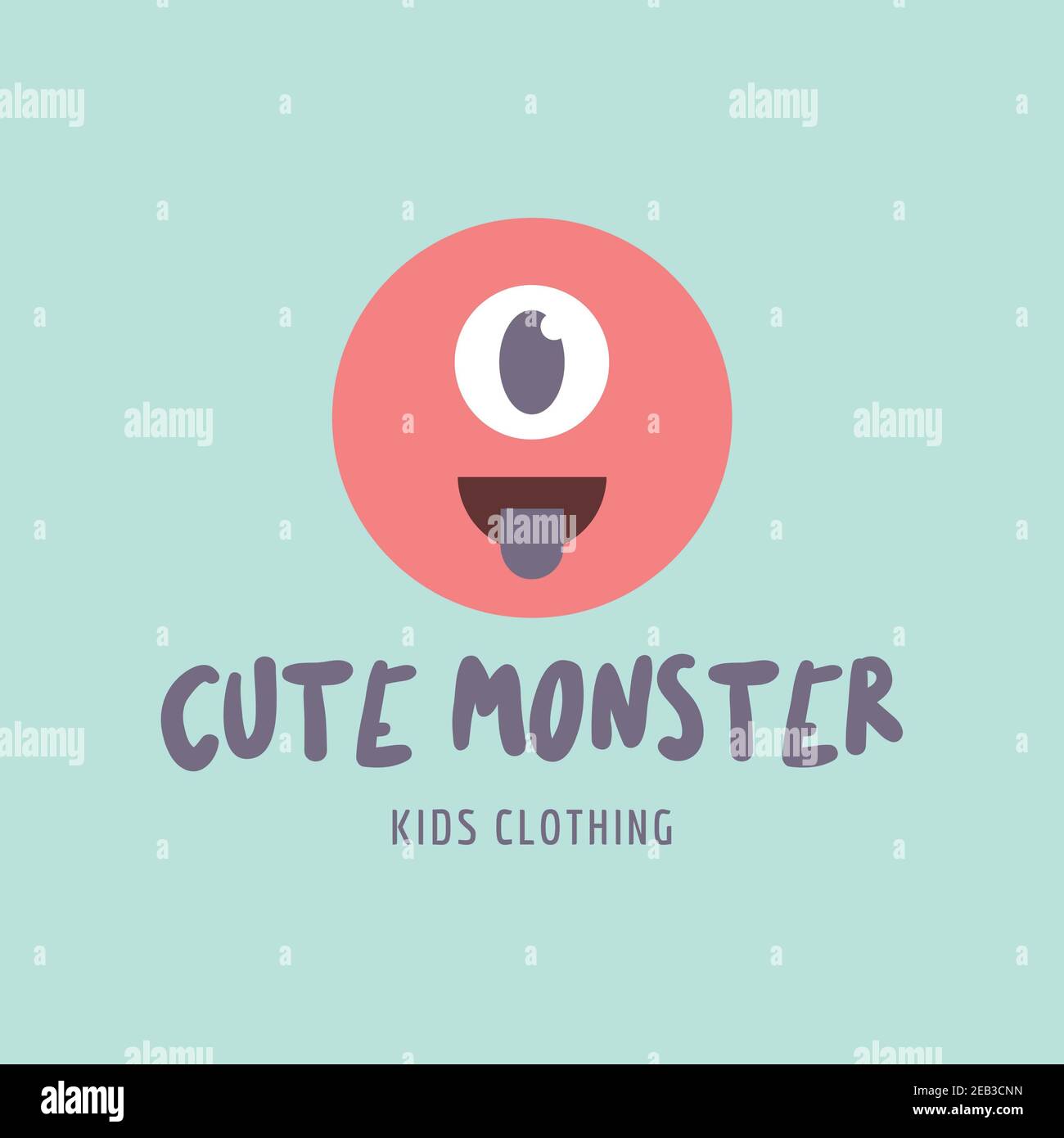 Logo para niños Marcas de ropa con una cara de monstruo de Cute Gráfico Fotografía de - Alamy
