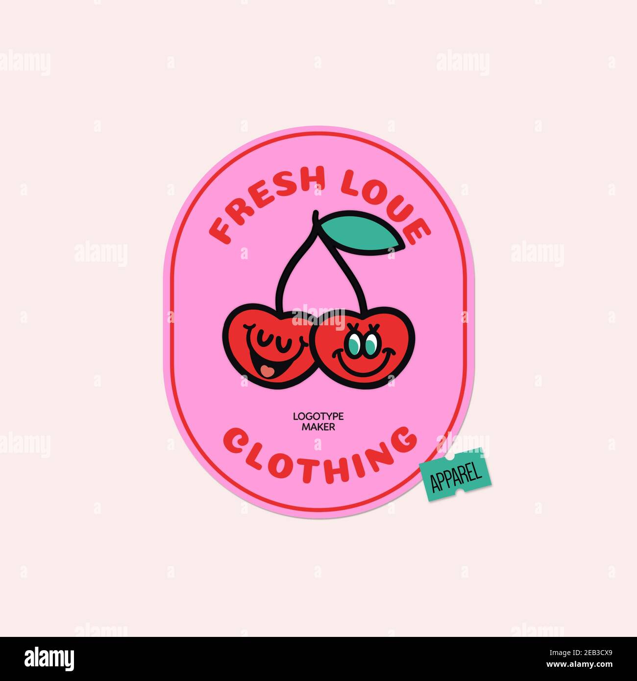 Logo para las marcas de ropa para adolescentes con dibujos animados de  cerezas Fotografía de stock - Alamy