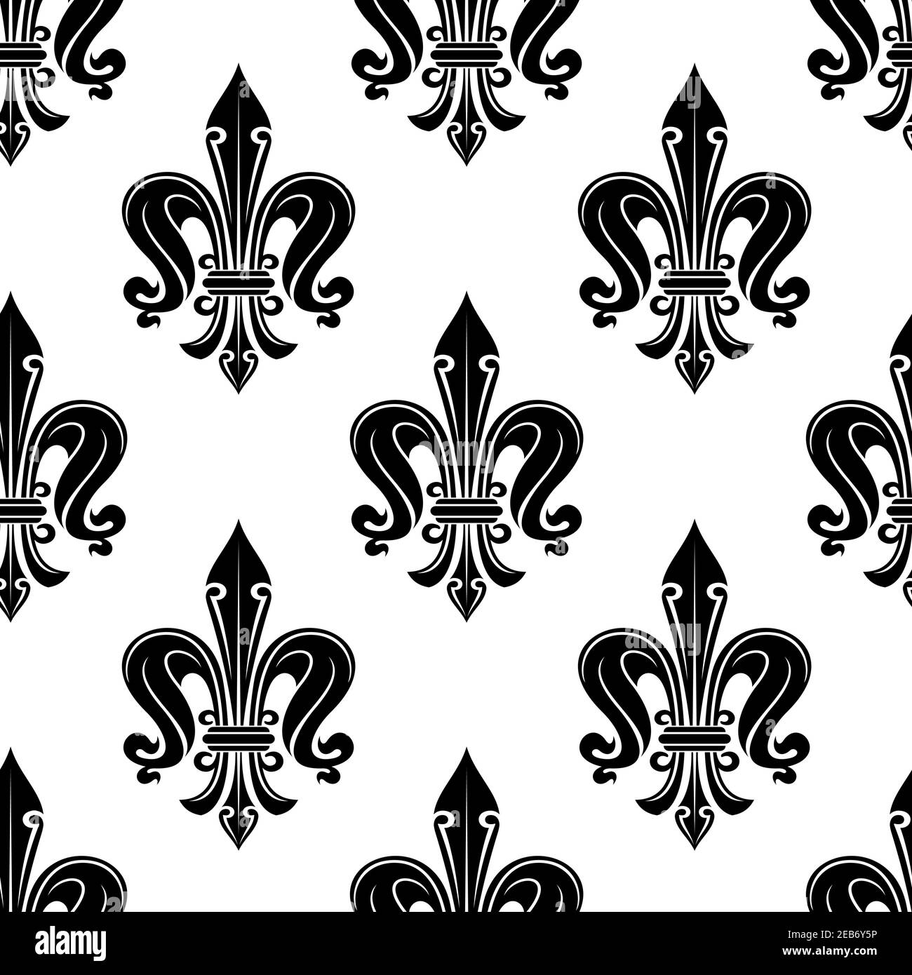 Antiguo francés fleur-de-lis patrón sin costuras con elegantes flores  negras en estilo victoriano sobre fondo blanco. Utilizar como interior,  textil, papel pintado o Imagen Vector de stock - Alamy