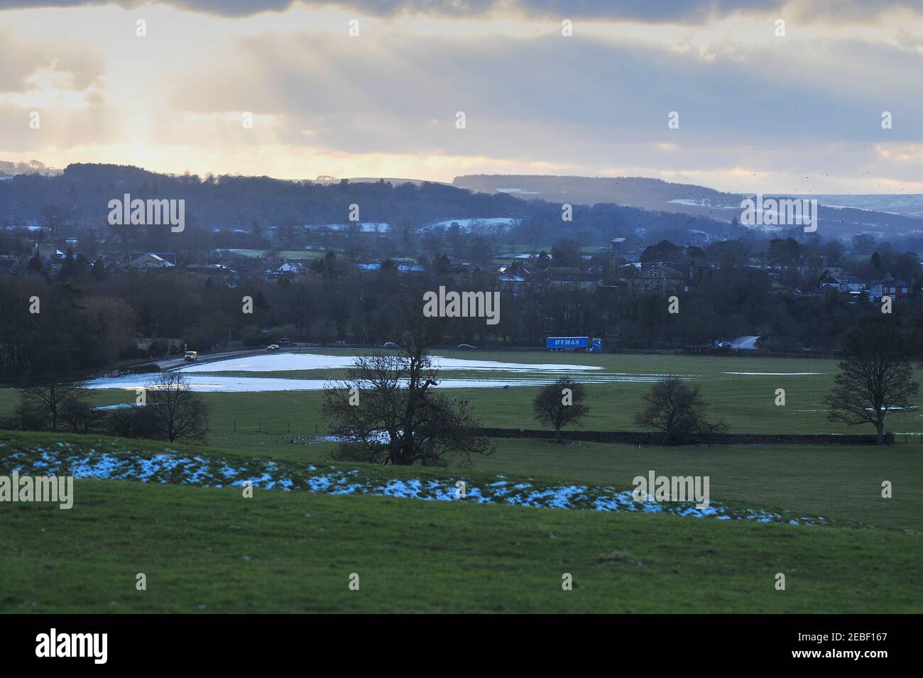 Masham North Yorkshire en invierno Foto de stock