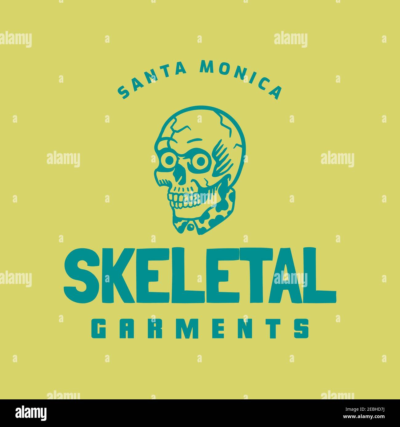 plantilla de logotipo para una marca de ropa urbana con un icono de calavera  Fotografía de stock - Alamy