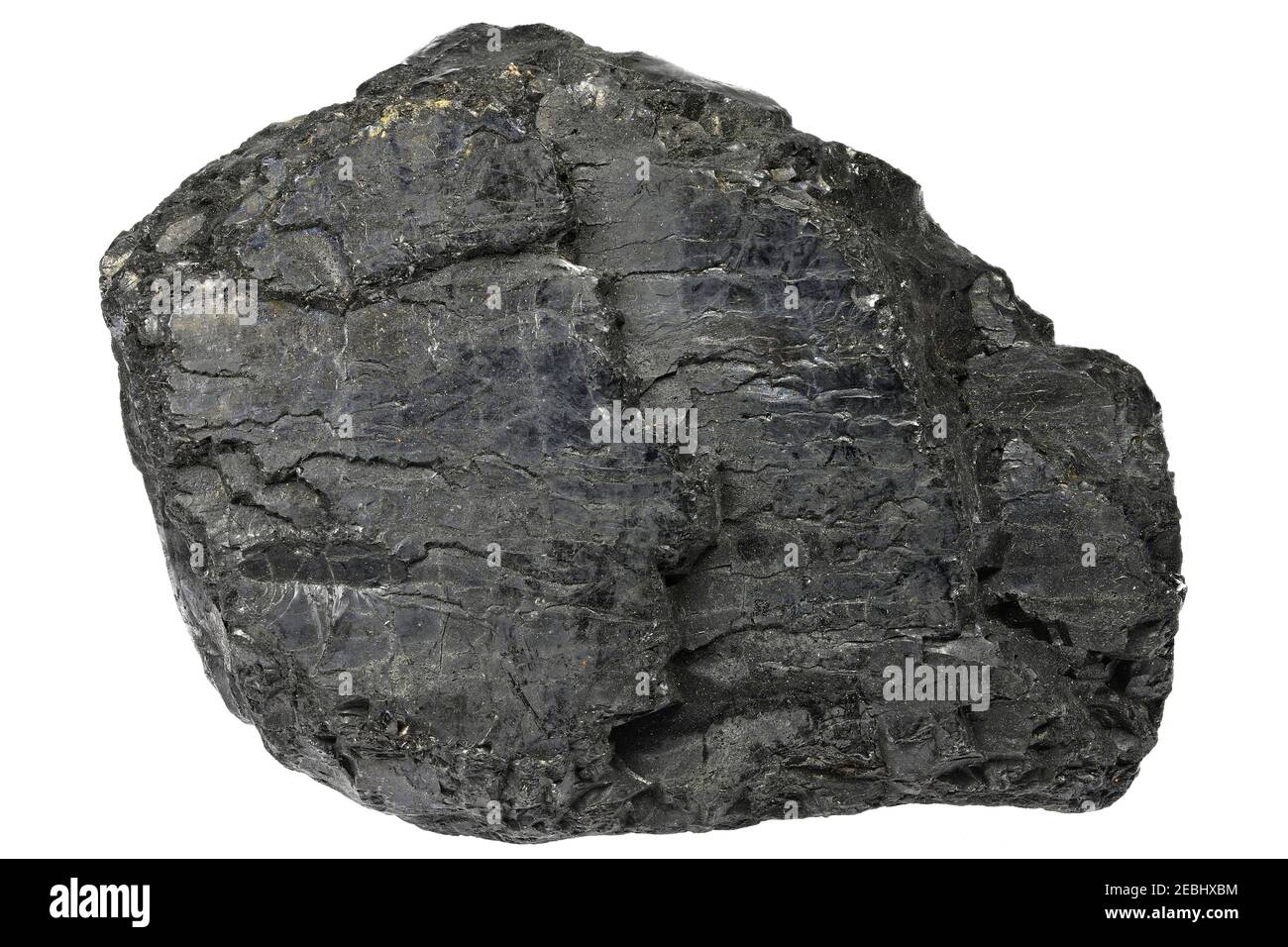 Carbón de antracita de Ibbenburen, Alemania aislado sobre fondo blanco Foto de stock