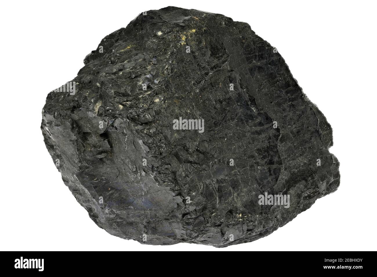Carbón de antracita de Ibbenburen, Alemania aislado sobre fondo blanco Foto de stock