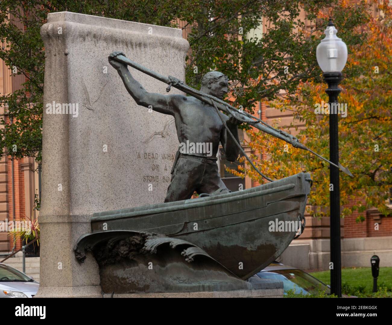 Estatua de Whaleman en New Bedford MA Foto de stock