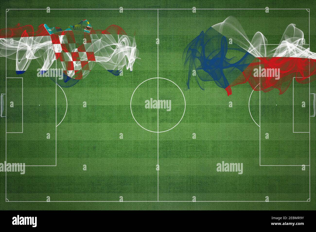 Croacia Vs Republica Checa Partido De Futbol Colores Nacionales Banderas Nacionales Campo De Futbol Juego De Futbol Concepto De Competicion Espacio De Copia Fotografia De Stock Alamy