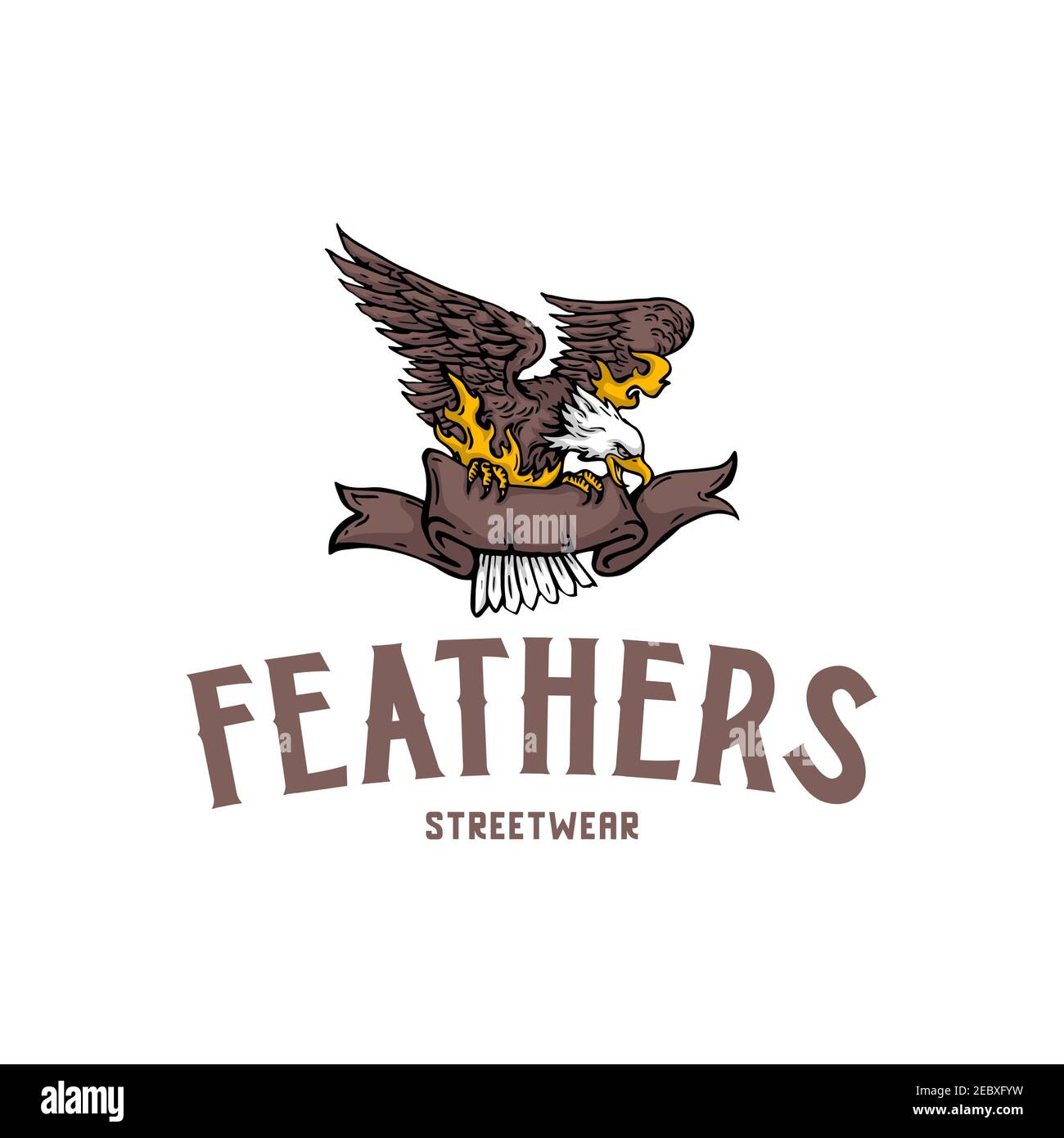 fabricante de ropa con logo con un águila llamativa en el fire1 Fotografía  de stock - Alamy