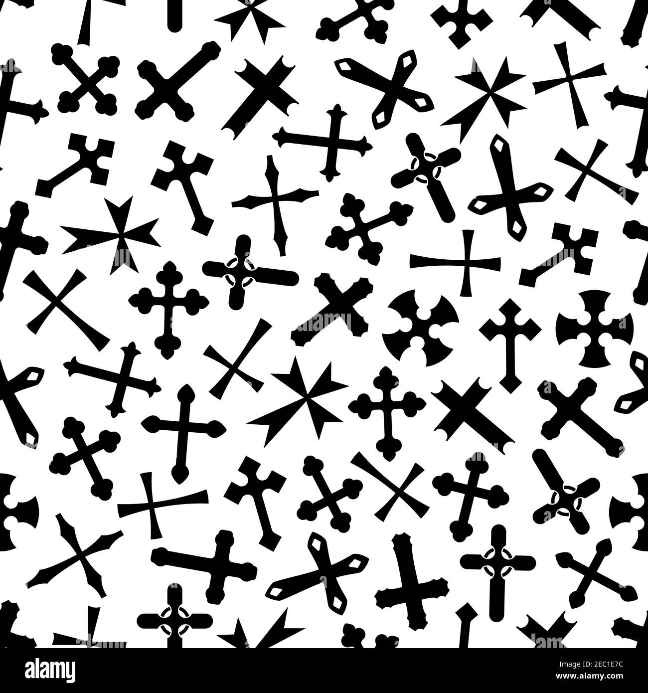 Christian crucifixes fondo para la religión o la iglesia tema de diseño con patrón sin costuras de cruces negras esparcidas aleatoriamente sobre fondo blanco Imagen Vector de stock - Alamy Christian crucifixes fondo para la religión o la iglesia tema de diseño con patrón sin costuras de cruces negras esparcidas aleatoriamente sobre fondo blanco Imagen Vector de stock - Alamy