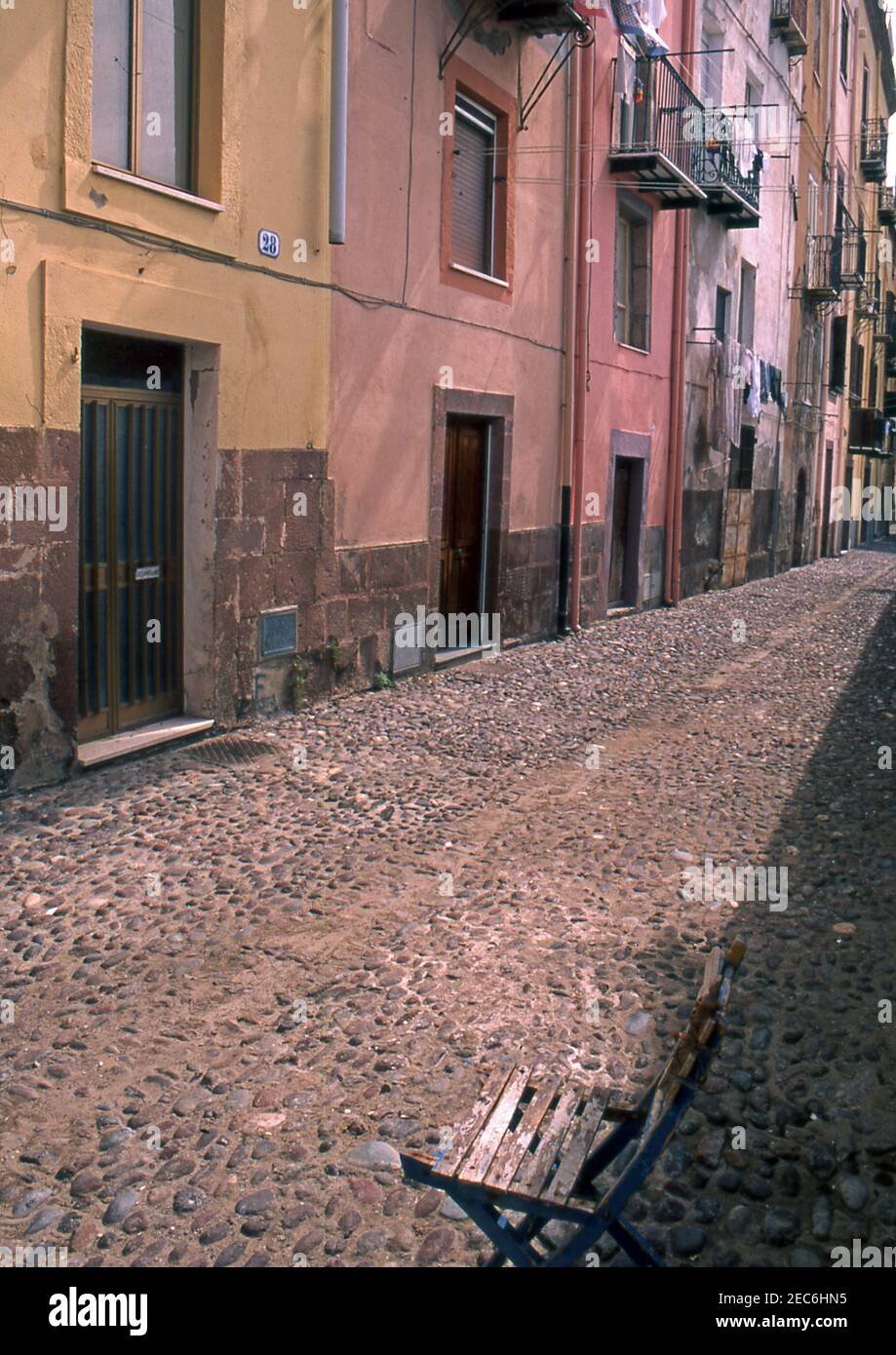 Bosa, Cerdeña, Italia (escaneado a partir de portaobjetos de color) Foto de stock