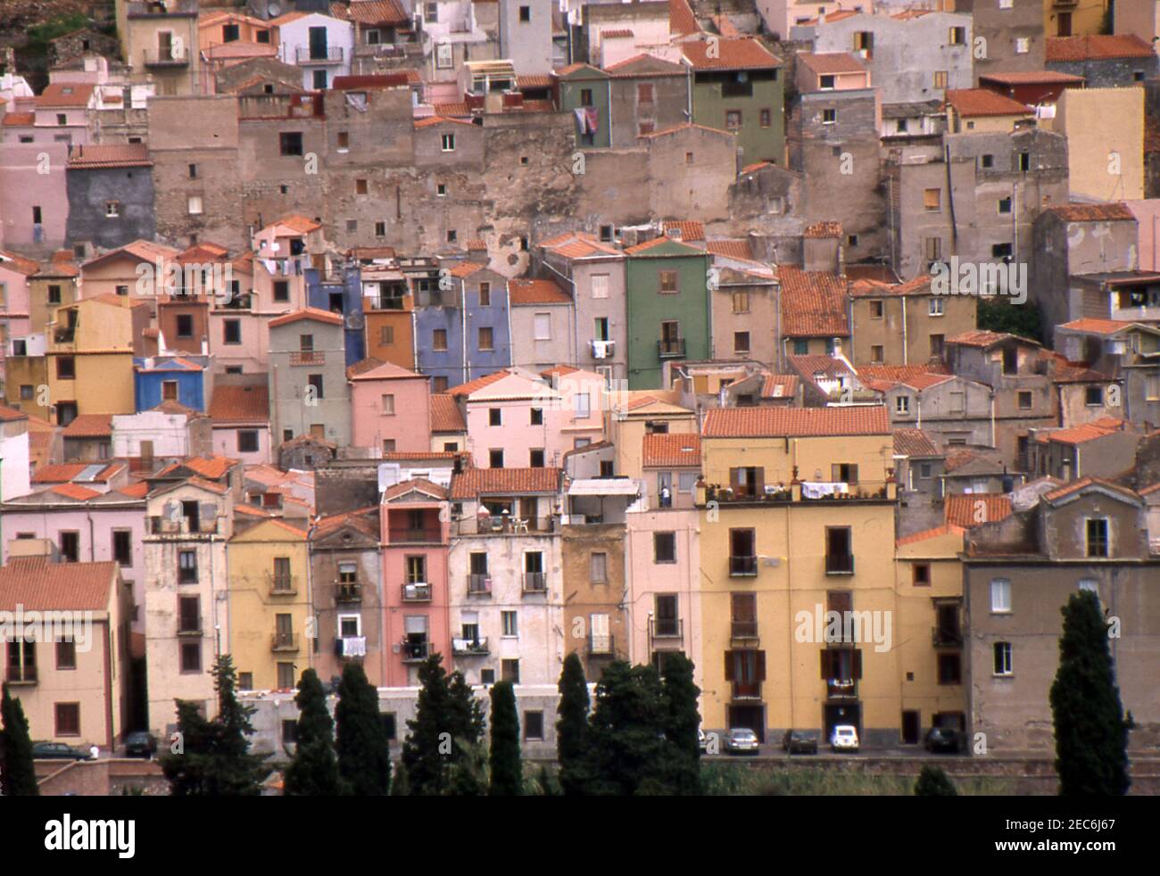 Bosa, Cerdeña, Italia (escaneado a partir de portaobjetos de color) Foto de stock