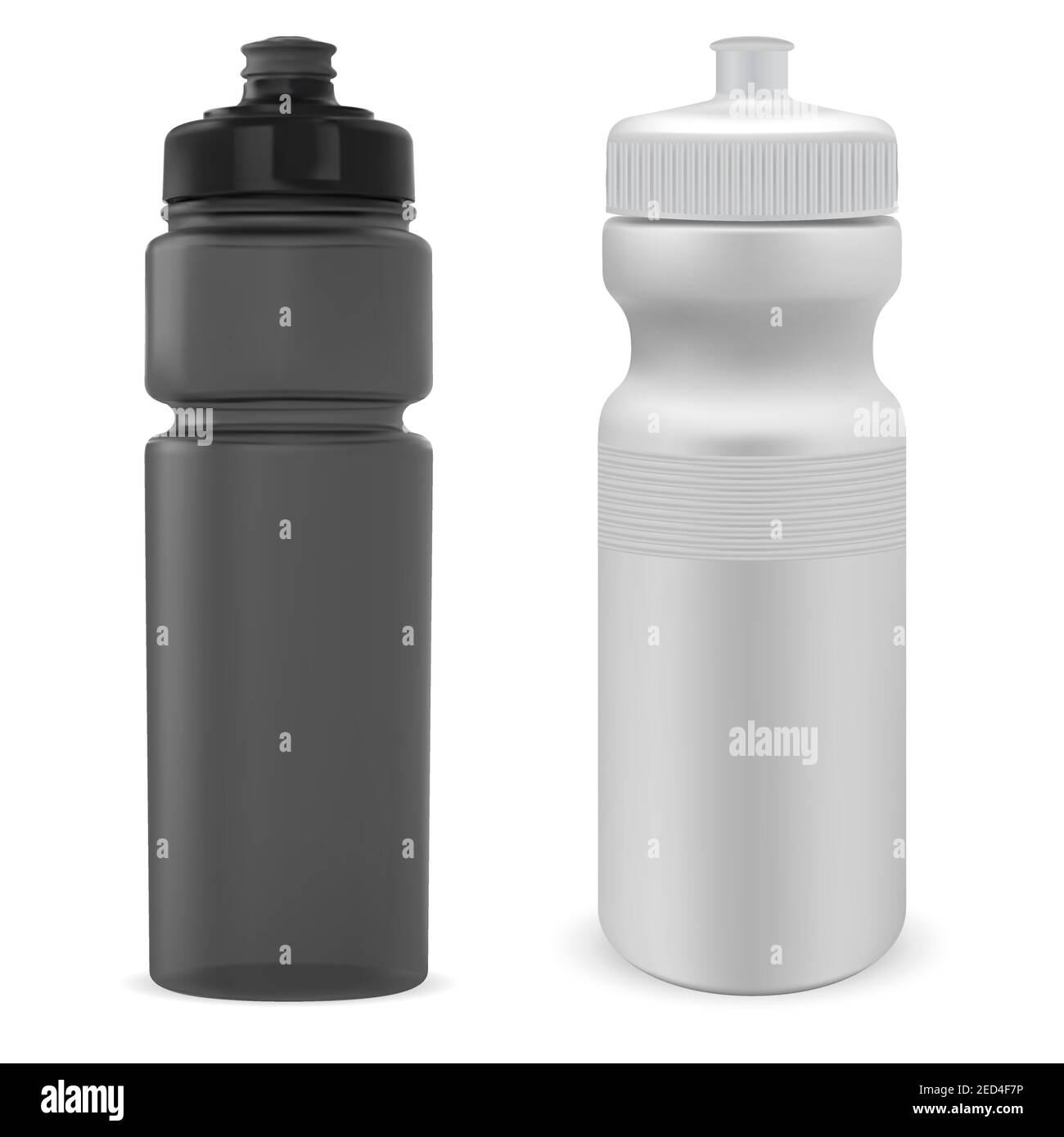 Maqueta de vector de plástico negro de botella de agua de deporte de  bicicleta plantilla en blanco de equipo de ciclismo