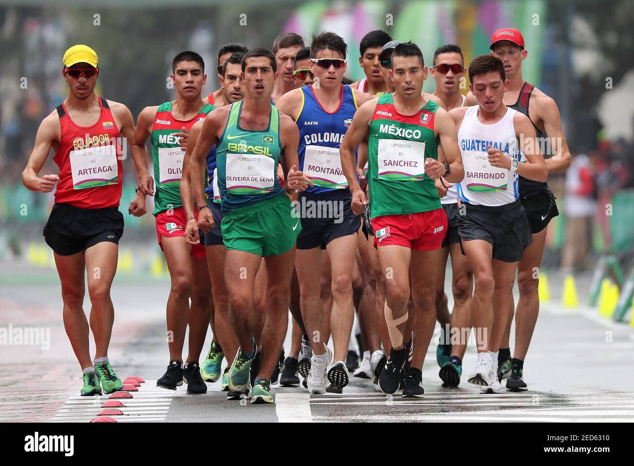 Atletismo - XVIII Juegos Panamericanos - Lima 2019 - final de caminata de  20 km para hombres - Parque Kennedy, Lima, Perú - 4 de agosto de 2019.  Mauricio Arteaga de Ecuador,