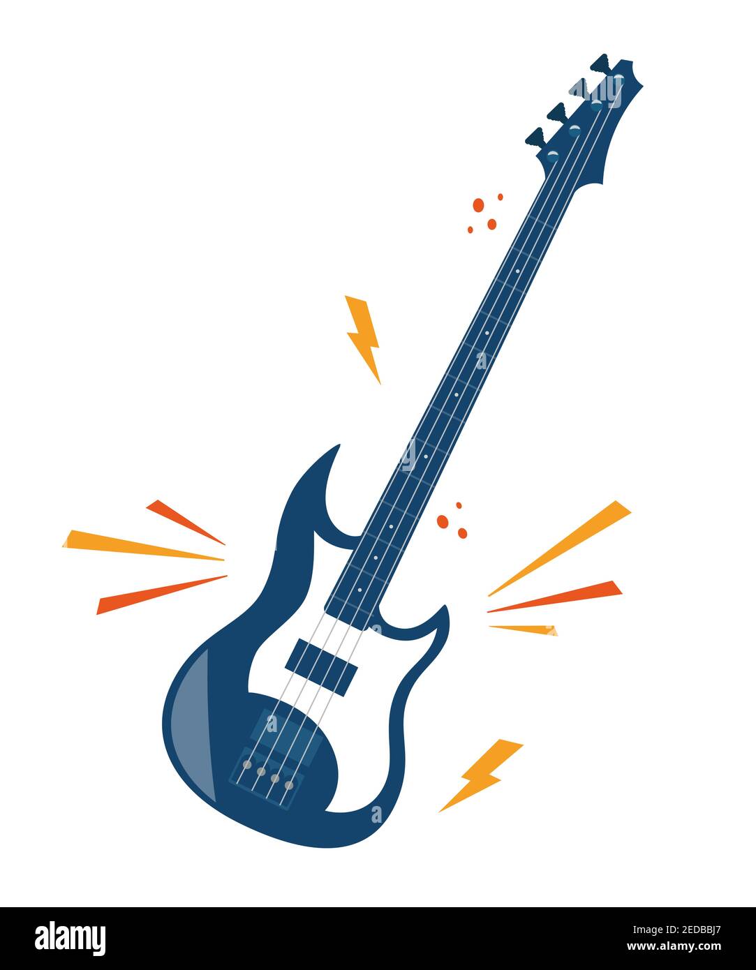 Ilustración de vector plano de guitarra eléctrica. Instrumento de música  rock, color azul marino Imagen Vector de stock - Alamy