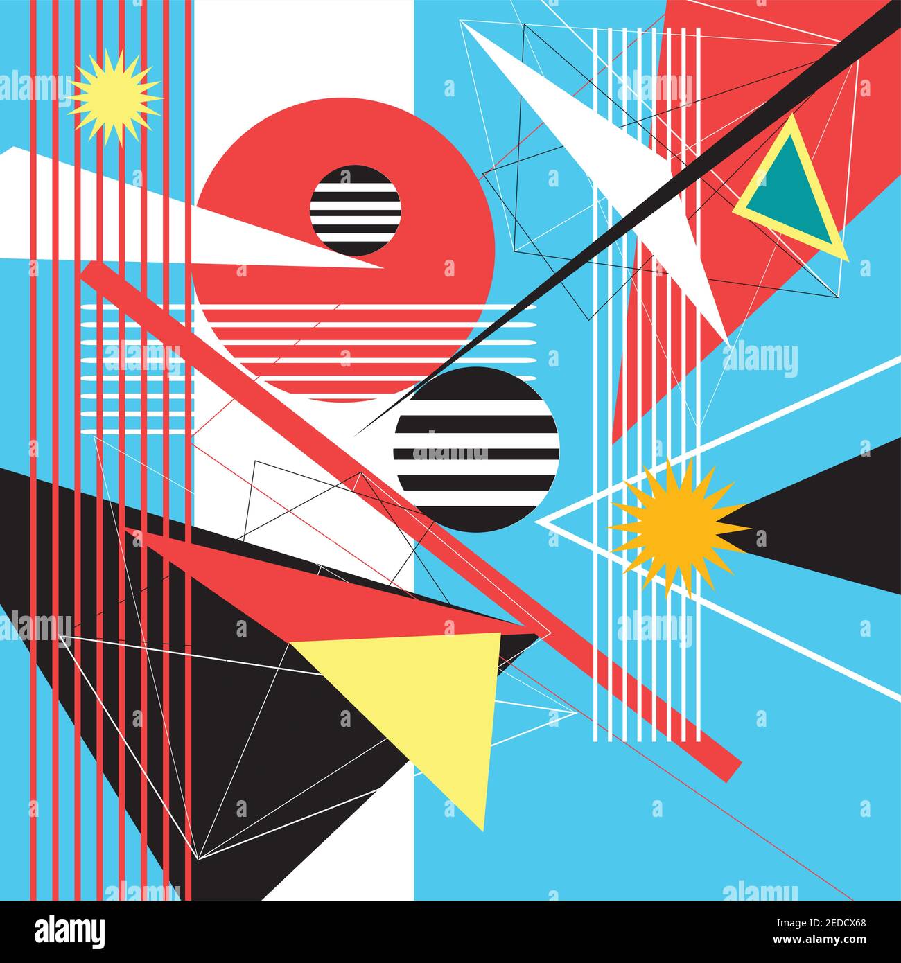 Fondo abstracto multicolor de objetos geométricos Ilustración del Vector