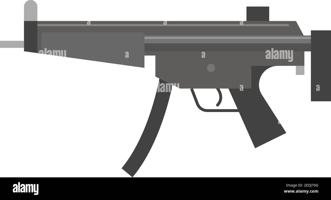 Subametralladora vectorial aislada sobre fondo blanco Imagen Vector de