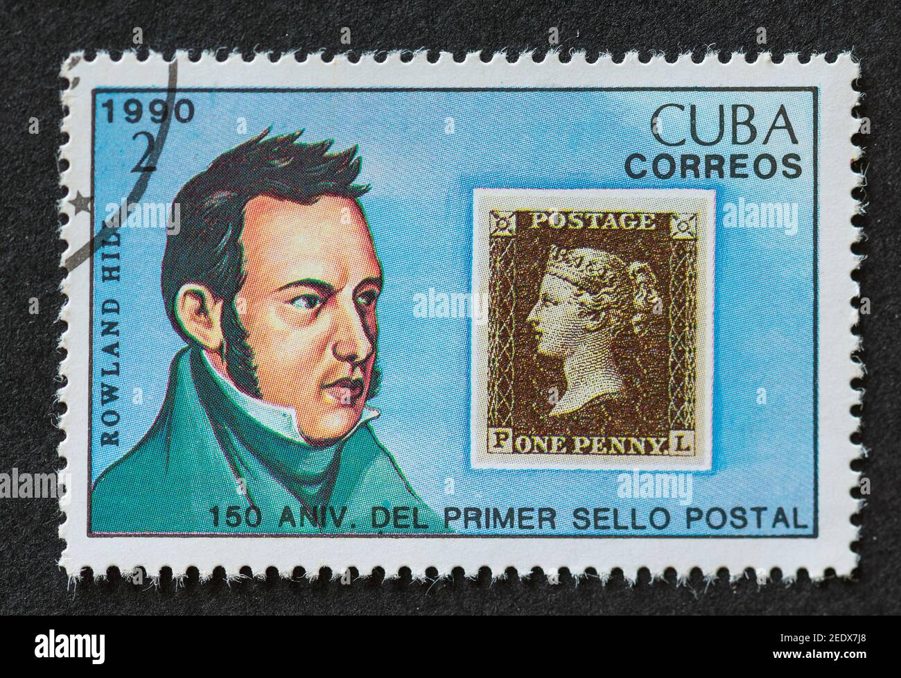 Sellos postales cubanos antiguos Foto de stock
