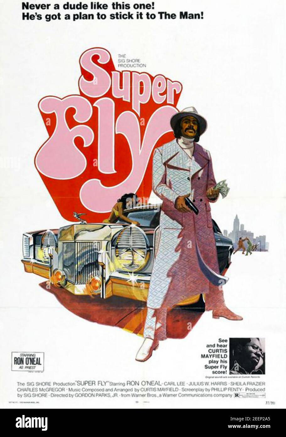 SUPER FLY 1972 Warner Bros. Película de fotos con Ron o'Neal Foto de stock