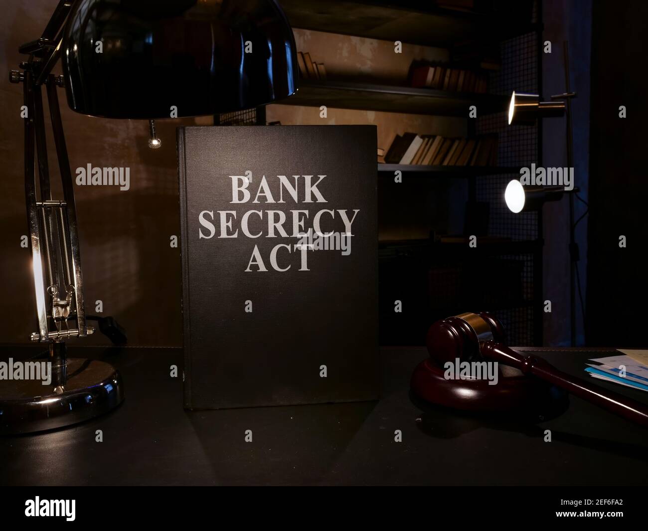 Secreto bancario actuar ley BSA en el escritorio. Foto de stock