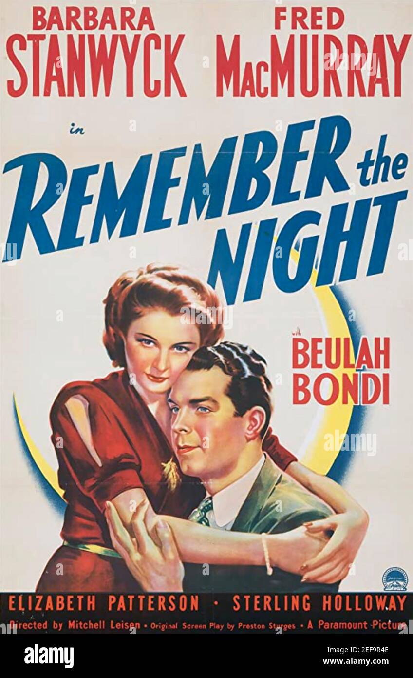 Recuerde la noche 1940 Paramount Pictures Film con Barbara Stanwyck y Fred MacMurray Foto de stock