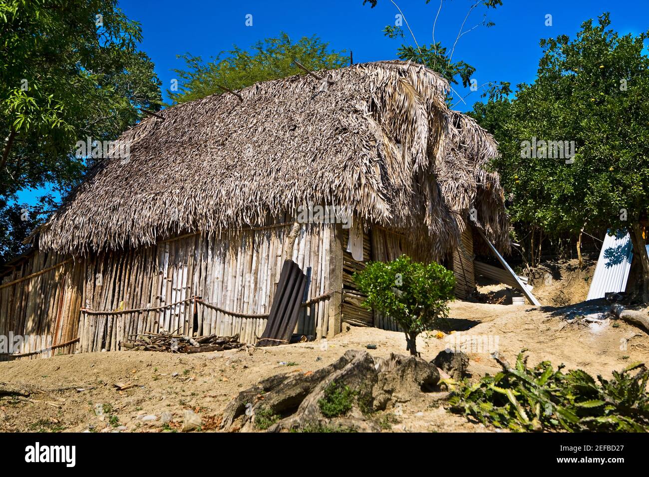 Vista angular de una casa en un pueblo, Hidalgo, Papantla, Veracruz, México  Fotografía de stock - Alamy