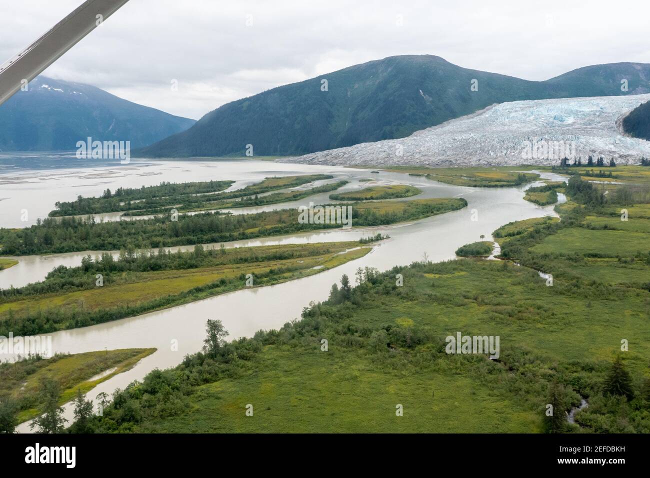 Vuelo a Taku Glacier Lodge & Salmon Feast Foto de stock