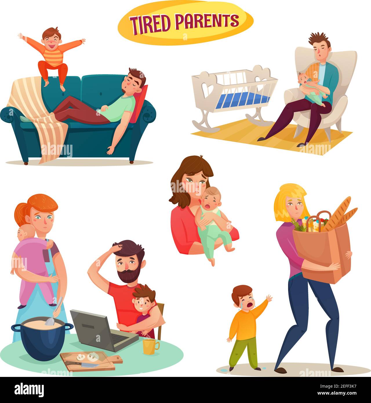 Padre Cansado Imagenes Vectoriales De Stock Alamy