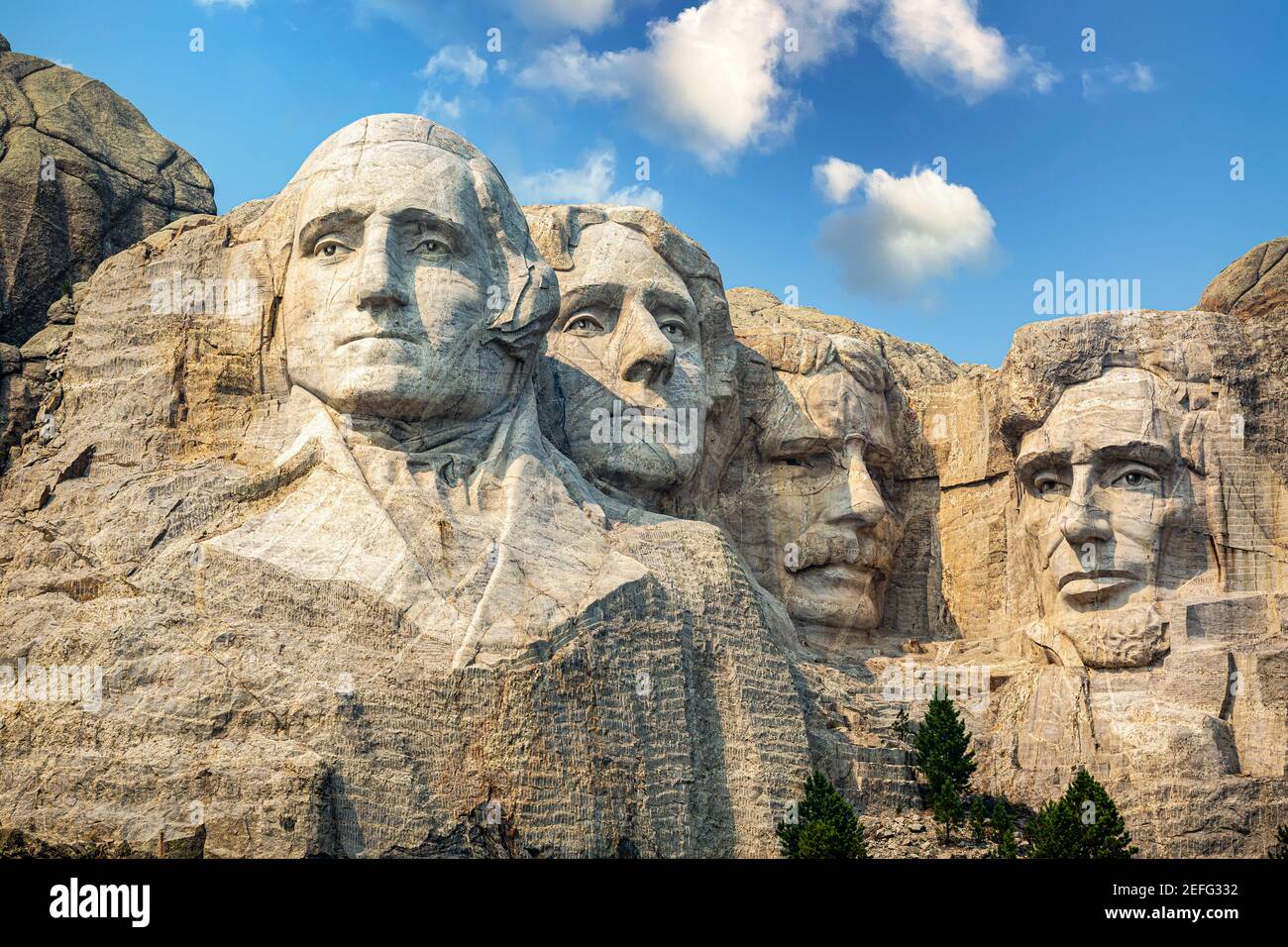 Retrato de Abraham Lincoln en el Monte Rushmore, Dakota del Sur Foto de stock