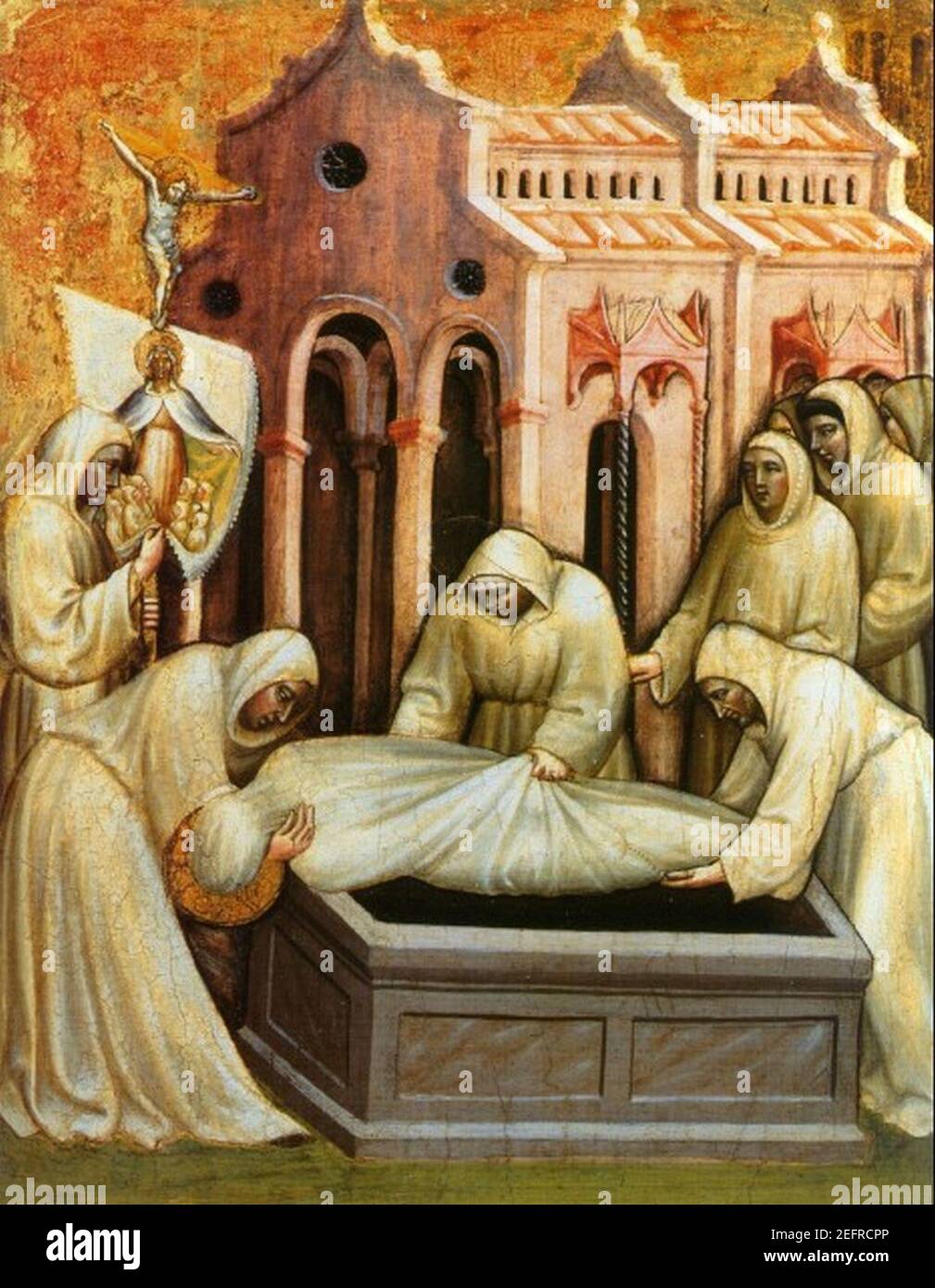 Olivuccio di Ciccarello da Camerino Enterrar a los muertos. Foto de stock