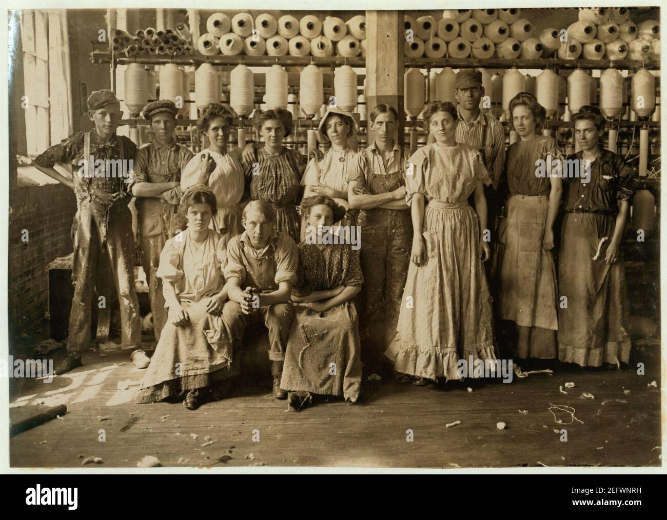 Agentes en Indianápolis Cotton Mill. Mediodía Hora. Agosto, 1908. Wit., E. N. Clopper. Foto de stock