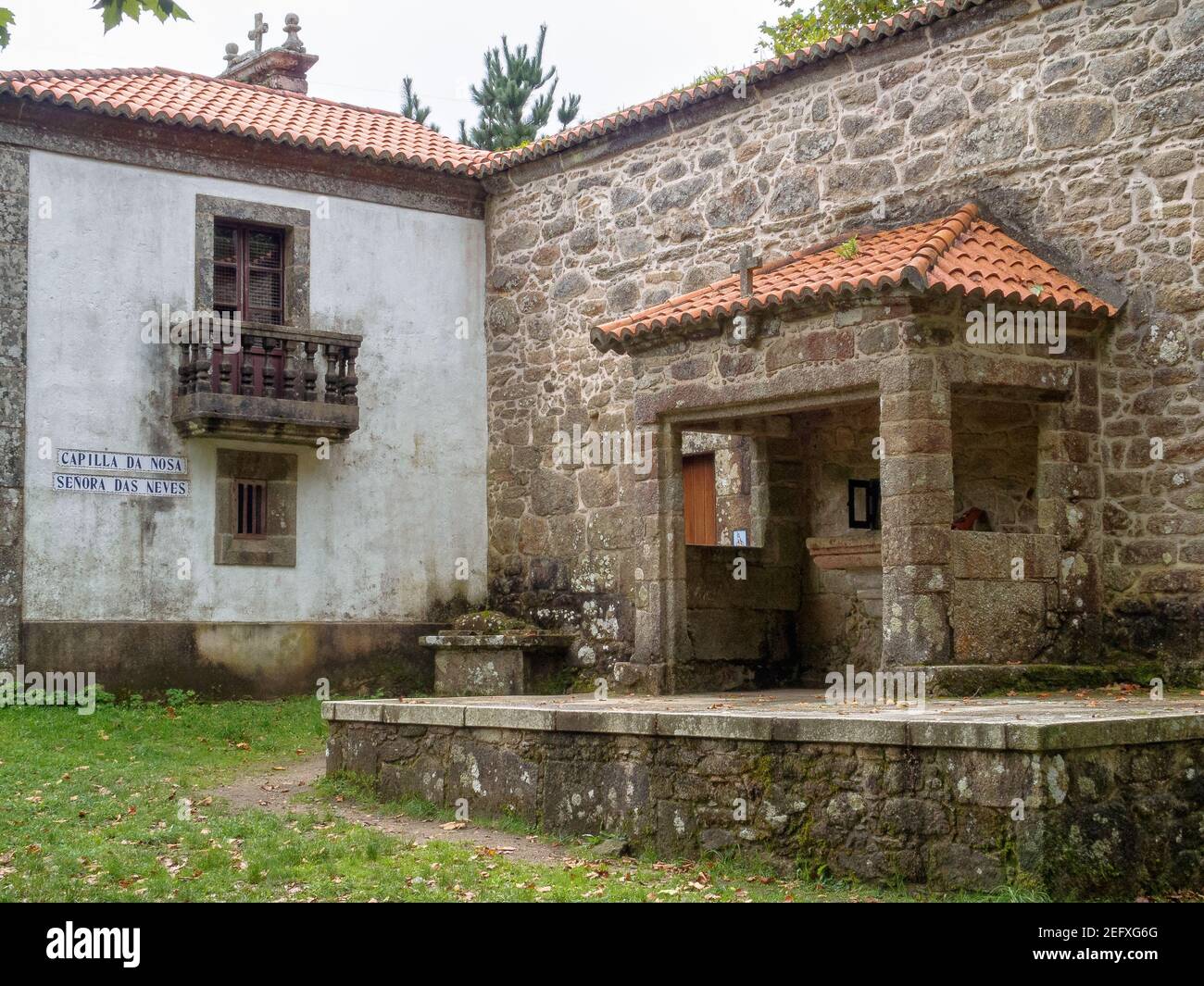 Capilla de nuestra Señora de las Nieves - Buxantes, Galicia, España Foto de stock
