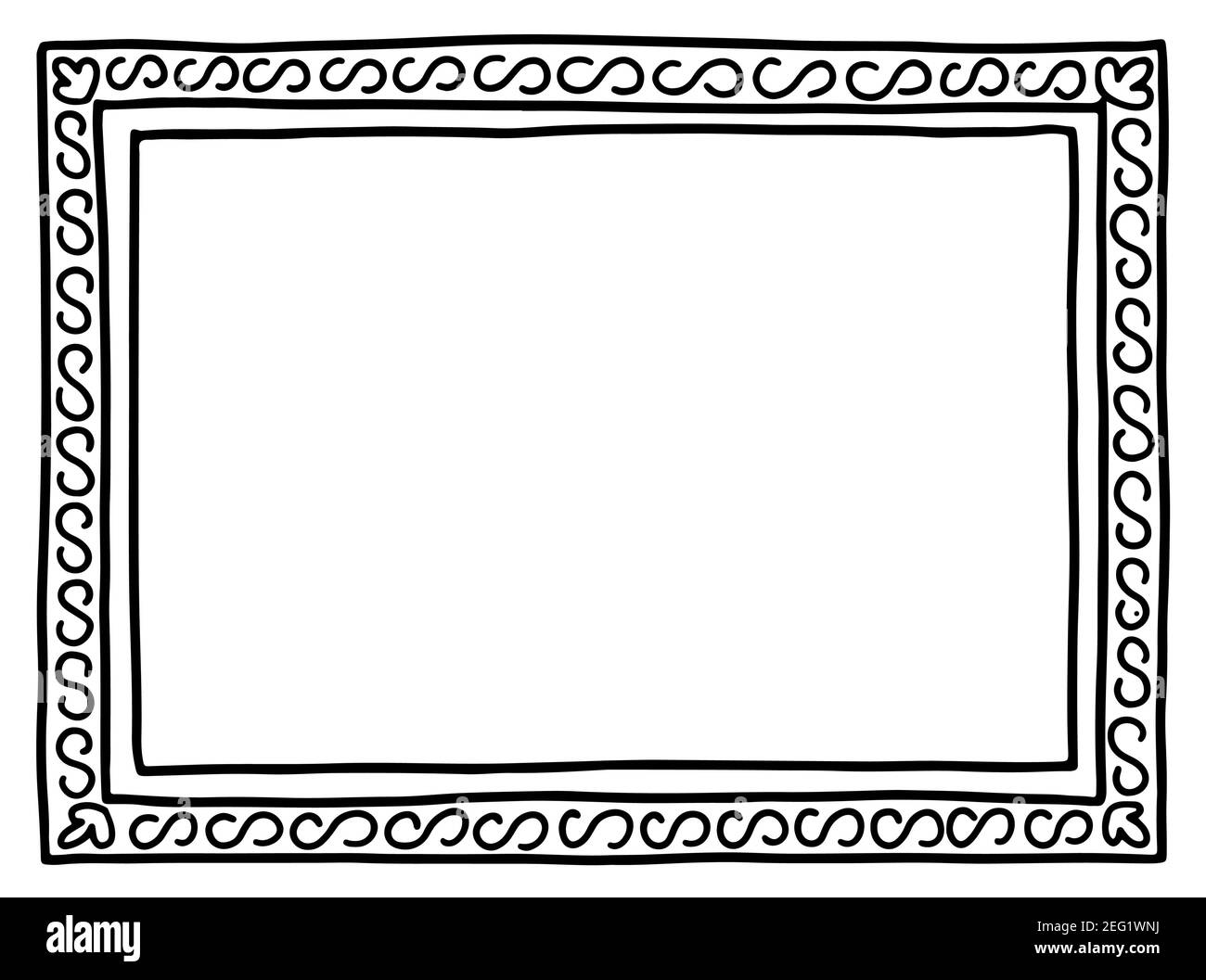 Cuadro marco ornamento dibujado a mano con copia espacio doodle vector  ilustración Imagen Vector de stock - Alamy