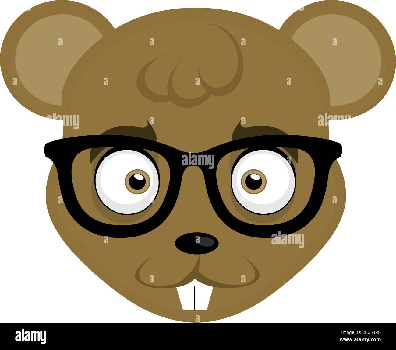 Ilustración vectorial de la cara de un ratón con gafas Imagen Vector de  stock - Alamy