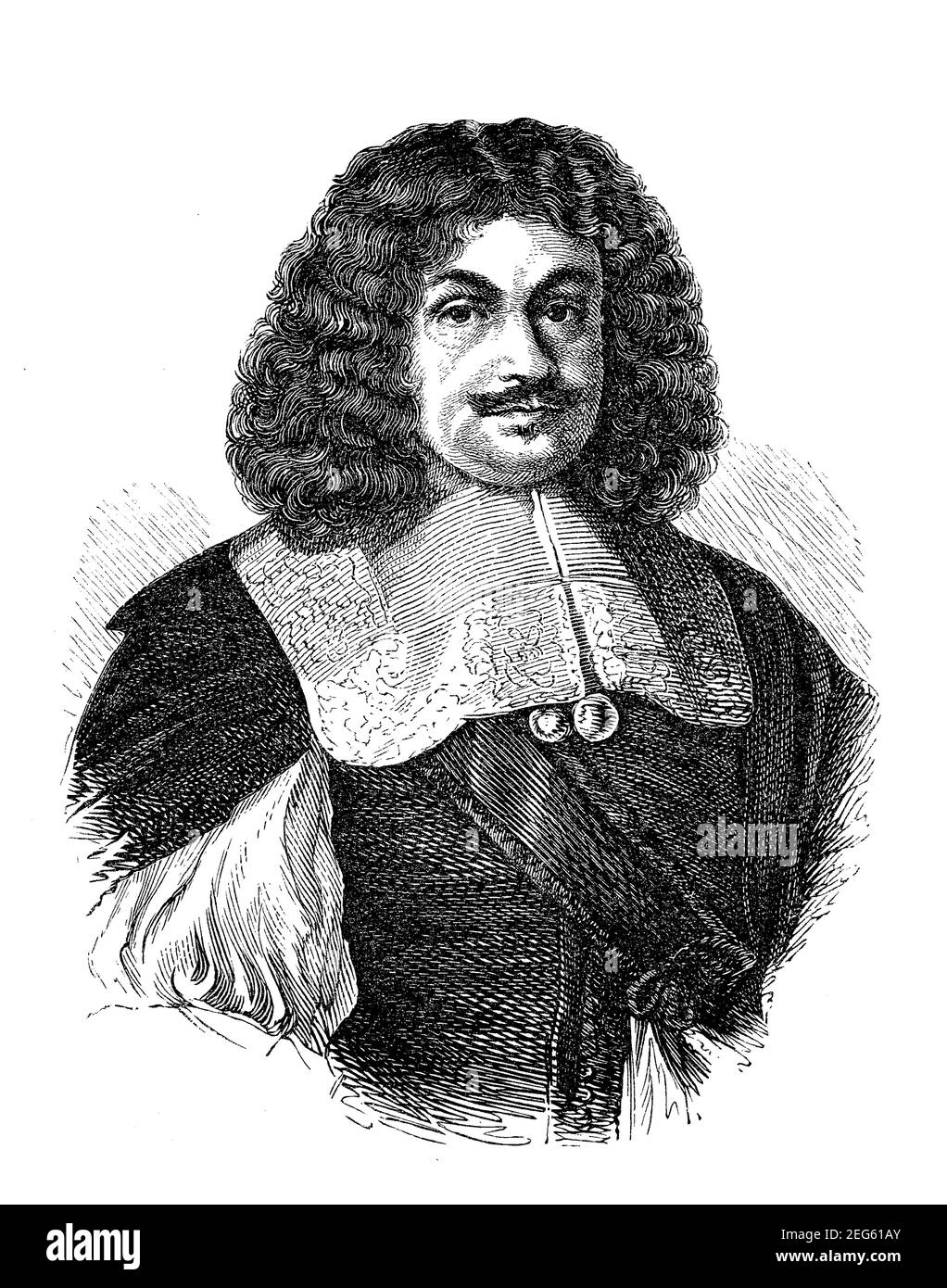 Andreas Gryphius, 2 de octubre de 1616 - 16 de julio de 1664, en realidad Andreas Greif, un poeta y dramaturgo alemán de la era barroca / Andreas Gryphius, 2. Oktober 1616 - 16. Juli 1664, eigentlich Andreas Greif, ein deutscher Dichter und Dramatiker des Barocks, Historisch, histórica, digital reproducción mejorada de un original del siglo 19 / digitale Reproduktion einer Originalvorlage aus dem 19. Jahrhundert, Foto de stock