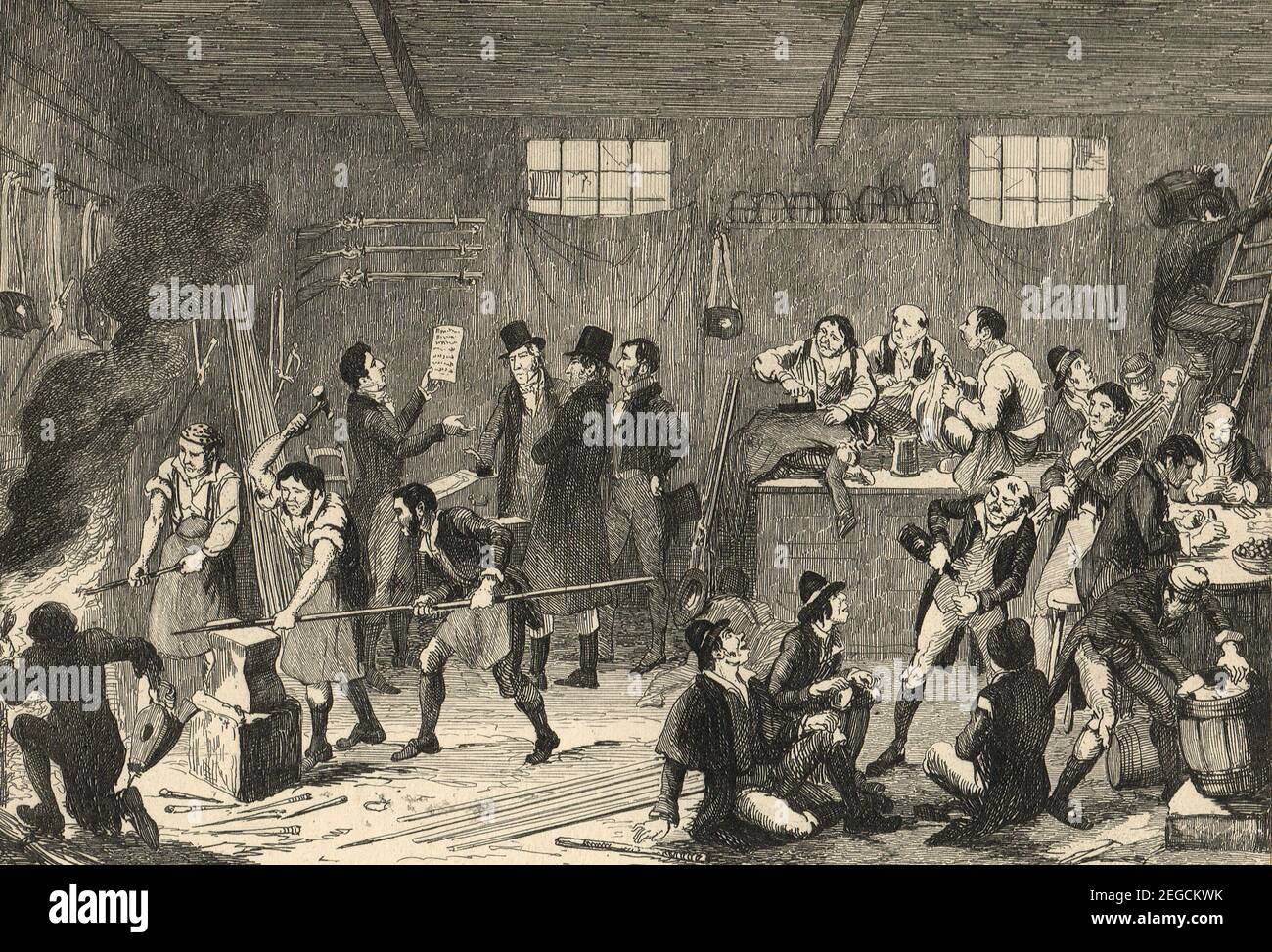 Robert Emmet, republicano irlandés, patriota nacionalista irlandés, orador y líder rebelde, Haciendo preparativos para su abortiva rebelión contra el gobierno británico en 1803 Foto de stock