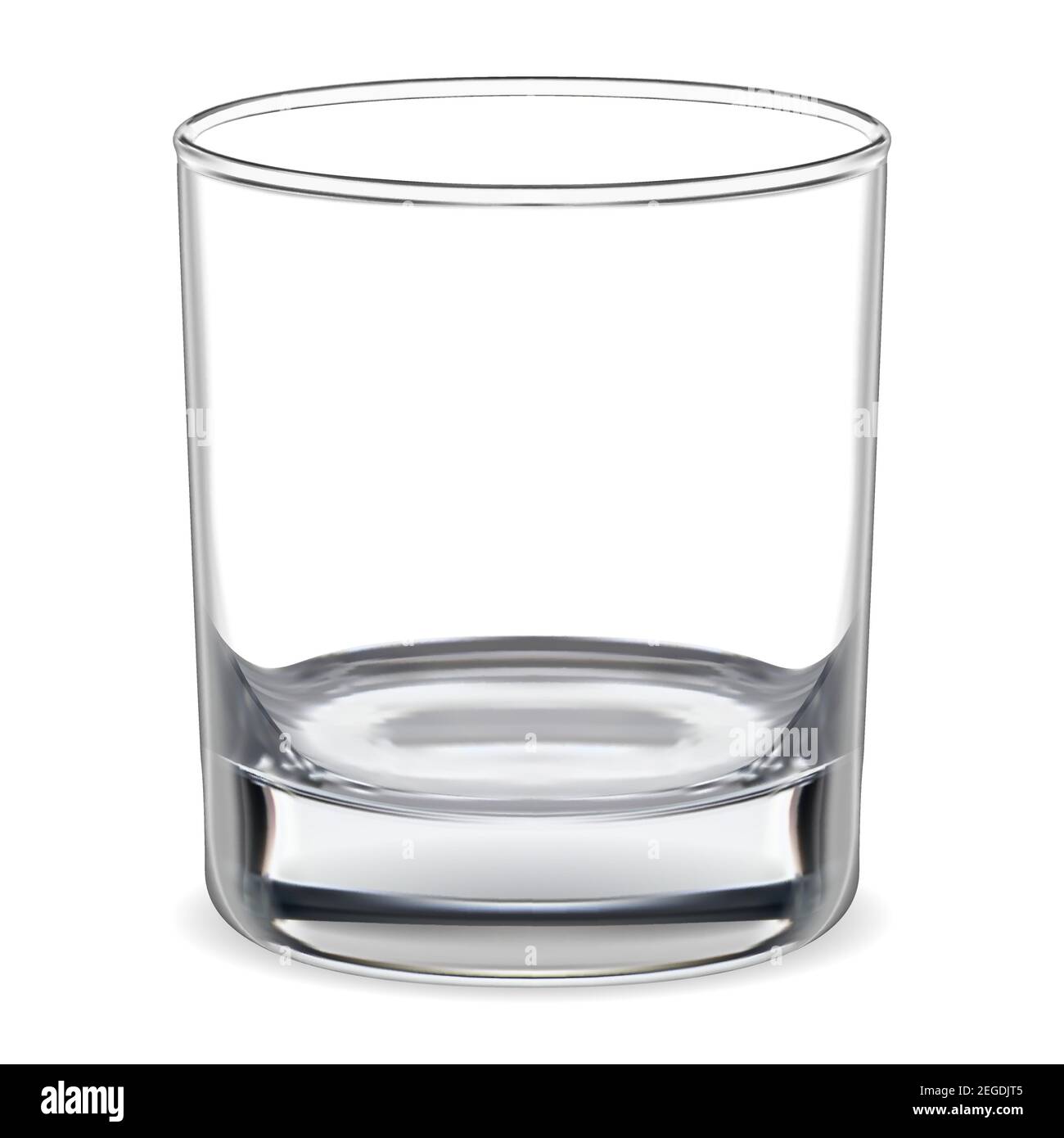 Vaso vacío. Cristal transparente de whisky. Cristalería transparente para  agua, brandy, bourbon, ron bar alcohol. Vajilla realista, limpia y  brillante. Cuenco de cristal Imagen Vector de stock - Alamy