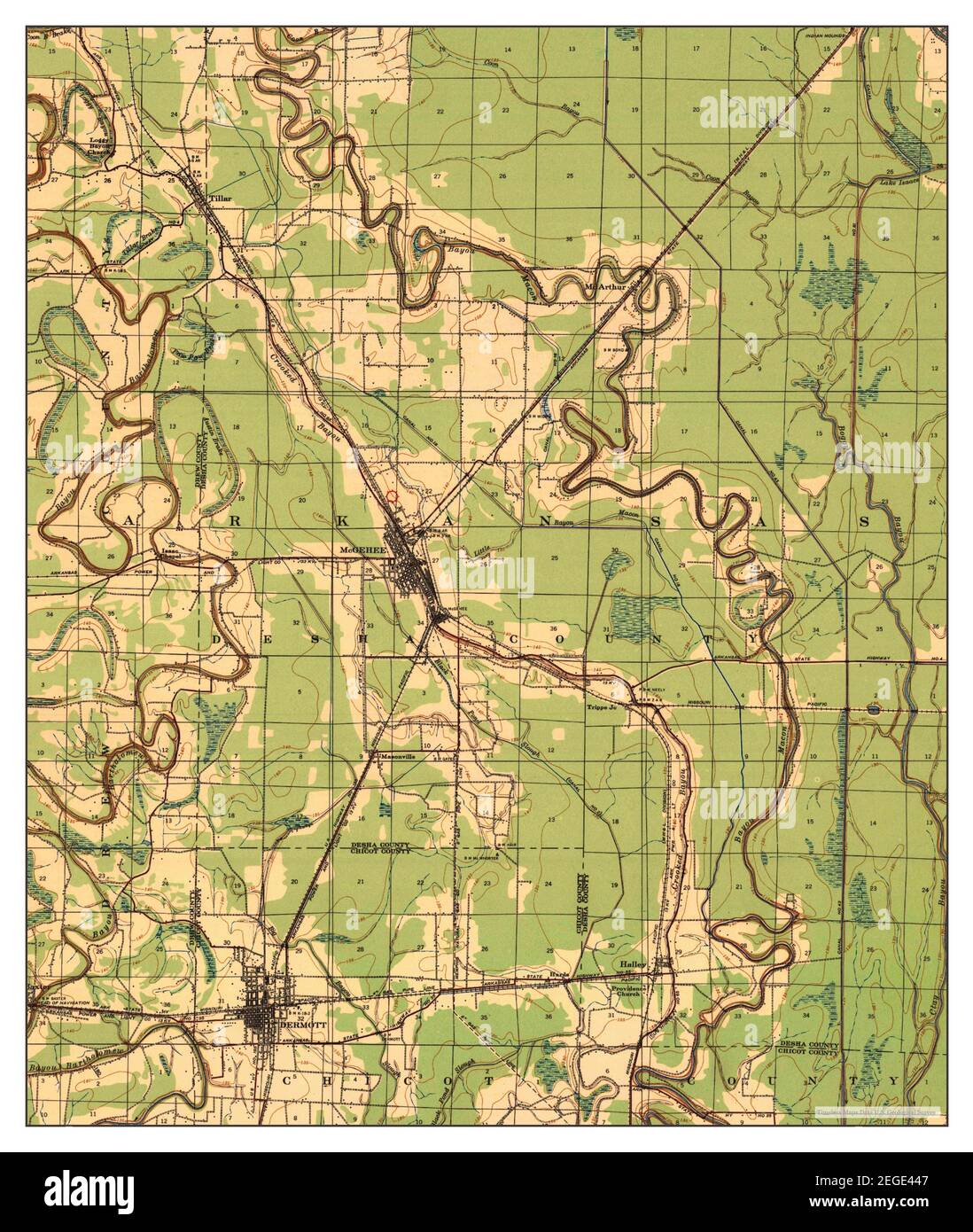 Mapa de mcgehee Imágenes recortadas de stock Alamy