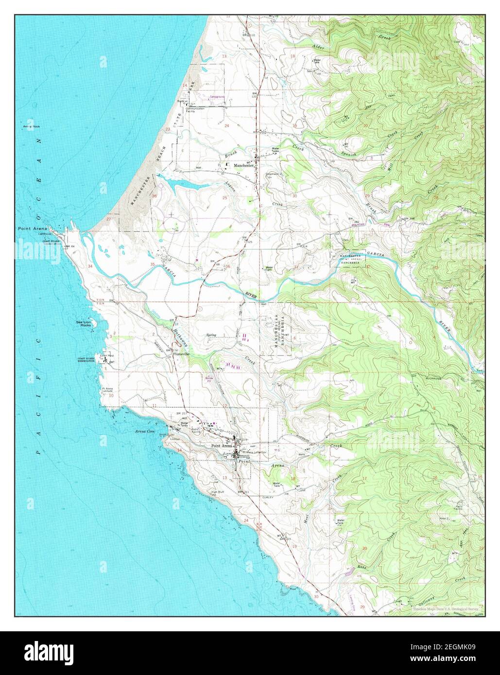 Point Arena, California, MAP 1960, 1:24000, Estados Unidos de América por  Timeless Maps, data U.S. Geological Survey Fotografía de stock - Alamy