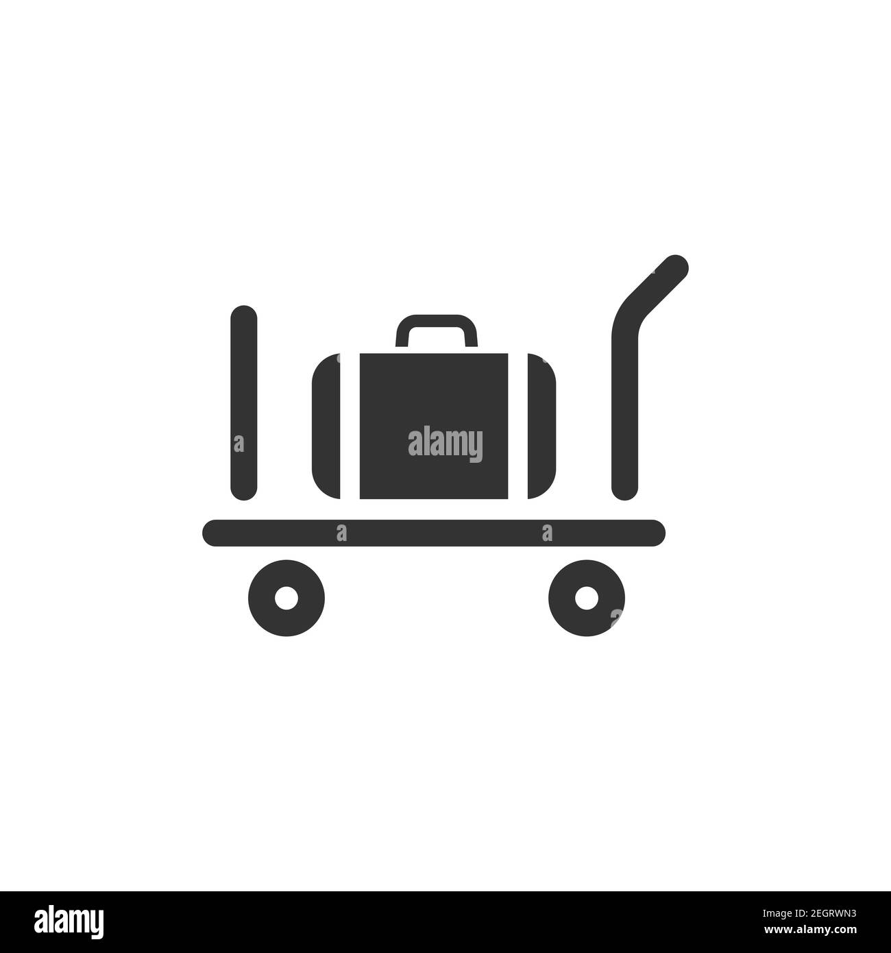Icono de un carrito con equipaje de mano. Transporte de equipajes en  aeropuertos y estaciones de tren Imagen Vector de stock - Alamy