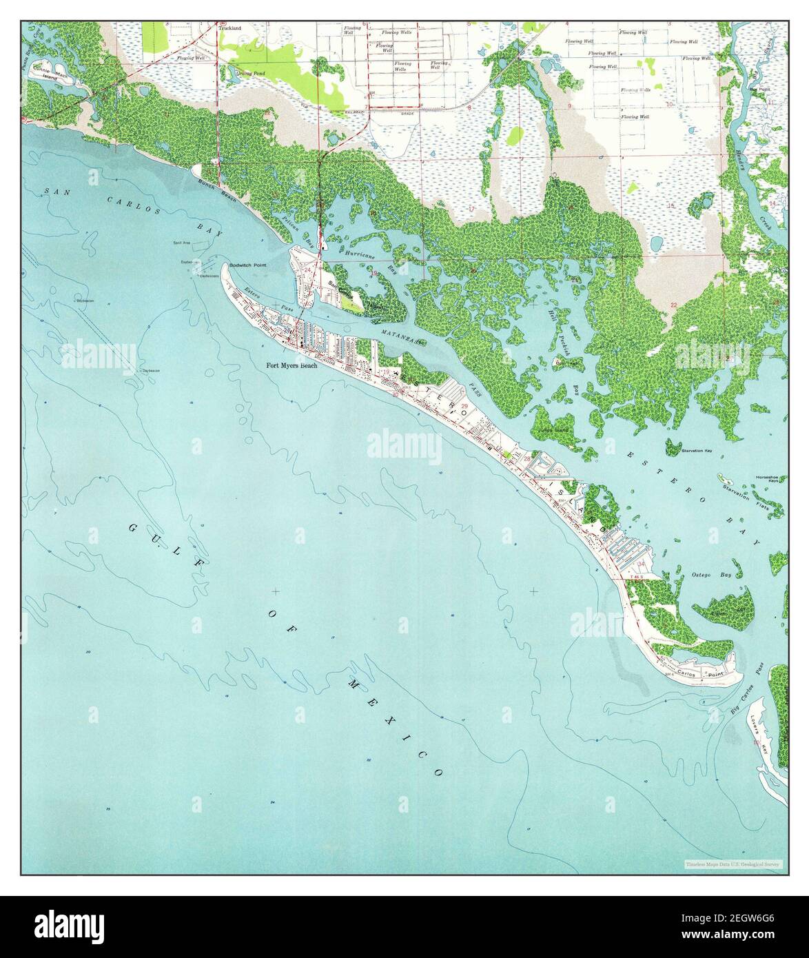 Map Of Fort Myers Beach Area Fort Myers Beach, Florida, Map 1958, 1:24000, Estados Unidos De América Por  Timeless Maps, Data U.s. Geological Survey Fotografía De Stock - Alamy