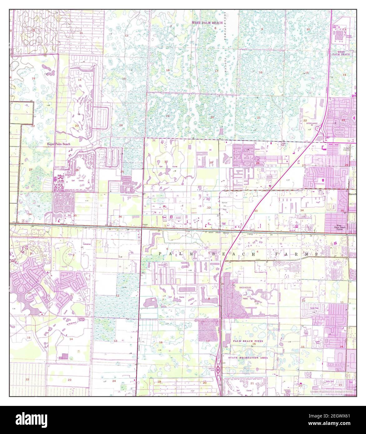 Palm Beach Farms, Florida, MAP 1946, 1:24000, Estados Unidos de América por Timeless Maps, data U.S. Geological Survey Foto de stock