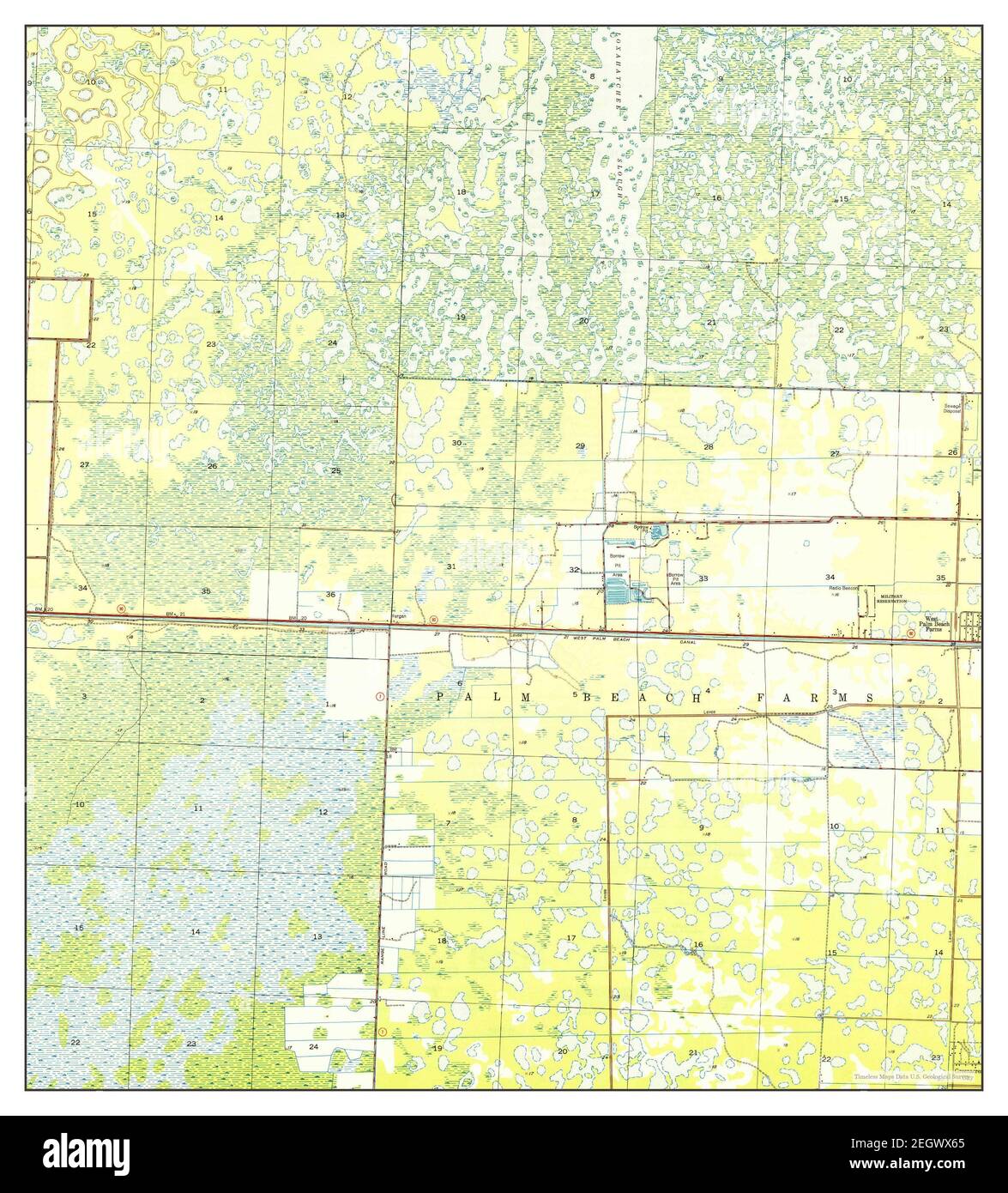 Palm Beach Farms, Florida, MAP 1949, 1:24000, Estados Unidos de América por Timeless Maps, data U.S. Geological Survey Foto de stock