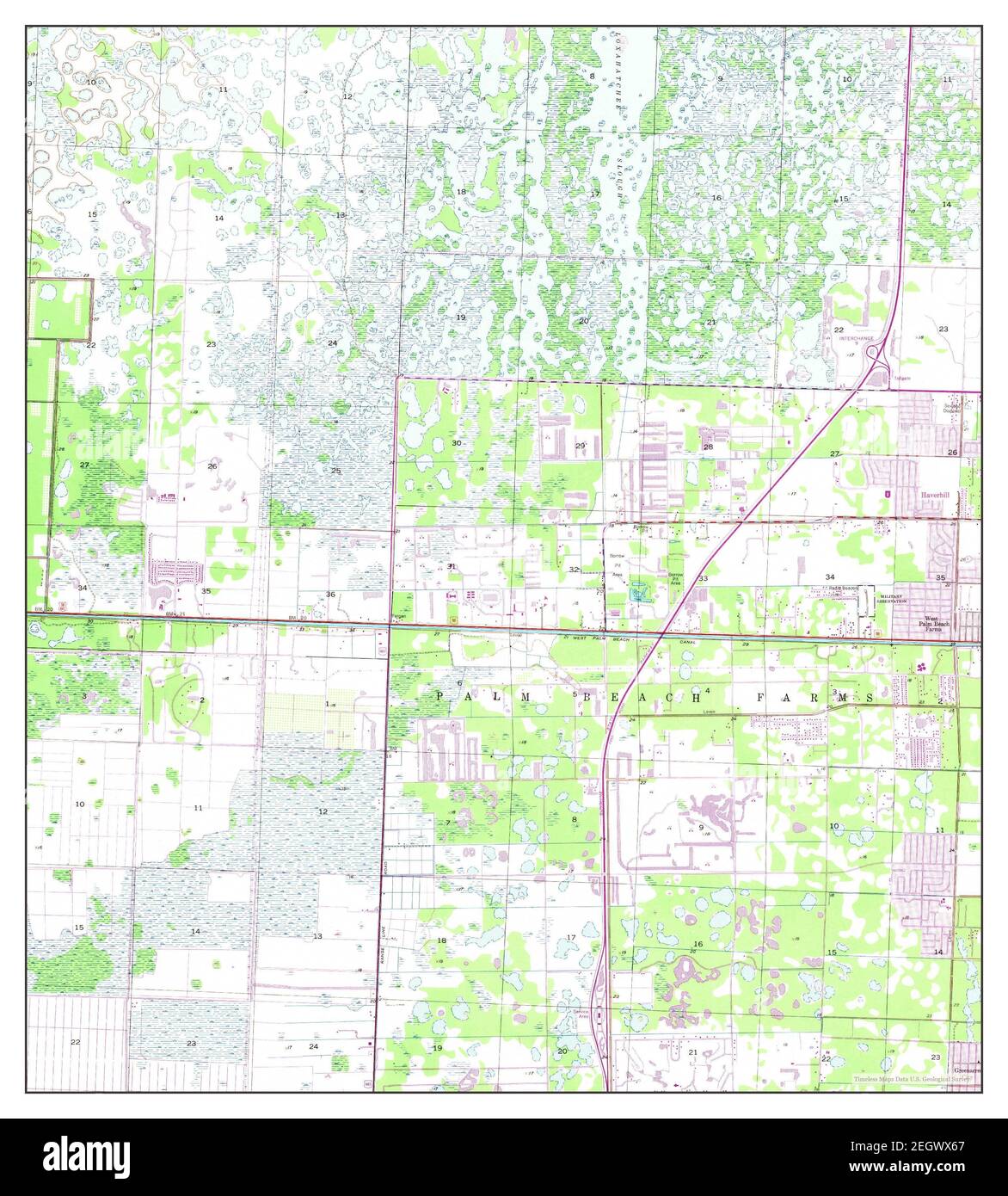 Palm Beach Farms, Florida, MAP 1946, 1:24000, Estados Unidos de América por Timeless Maps, data U.S. Geological Survey Foto de stock