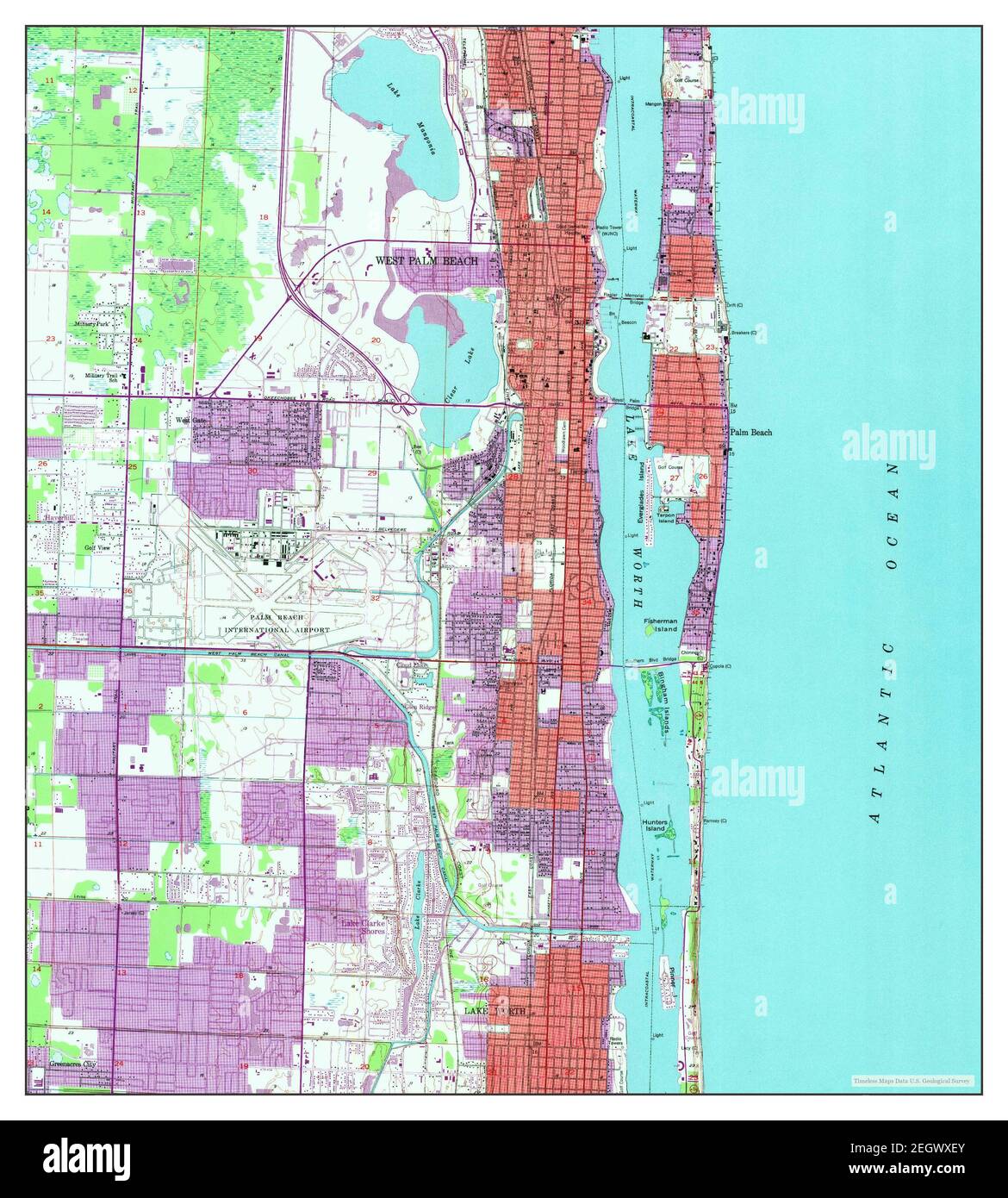 Palm Beach, Florida, MAP 1946, 1:24000, Estados Unidos de América por Timeless Maps, data U.S. Geological Survey Foto de stock