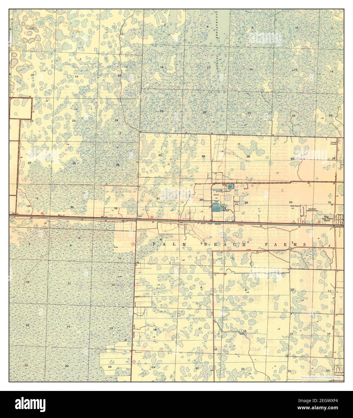 Palm Beach Farms, Florida, MAP 1949, 1:24000, Estados Unidos de América por Timeless Maps, data U.S. Geological Survey Foto de stock